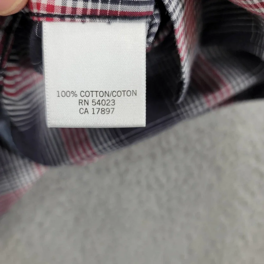 Banana Republic Shirt Mens XL Blue Red plaid Button Up Long‎ Sleeve Classiccore